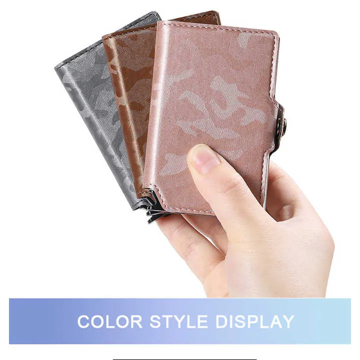 تخفيضات كبيرة الحد الأدنى RFID مع مشبك المال . Wallet Cover Case PU Leather Smart Wallet Aluminum