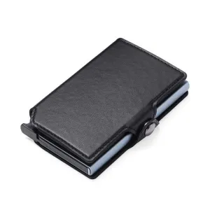 تخفيضات كبيرة الحد الأدنى RFID مع مشبك المال . Wallet Cover Case PU Leather Smart Wallet Aluminum