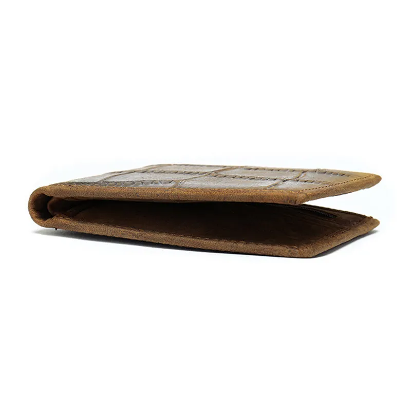 AlliLux Cow Leather Alligator Pattern Card Holder