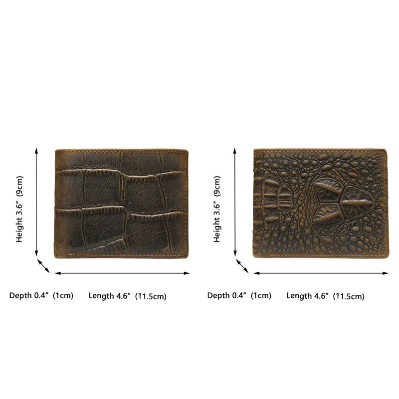 AlliLux Cow Leather Alligator Pattern Card Holder