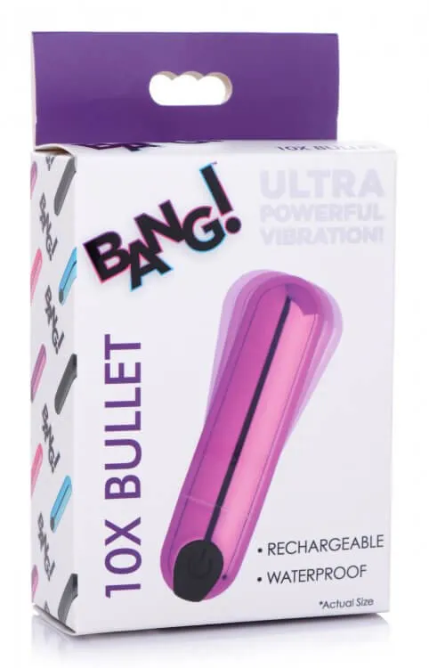 Bang! 10X Vibrating Metallic Bullet Purple