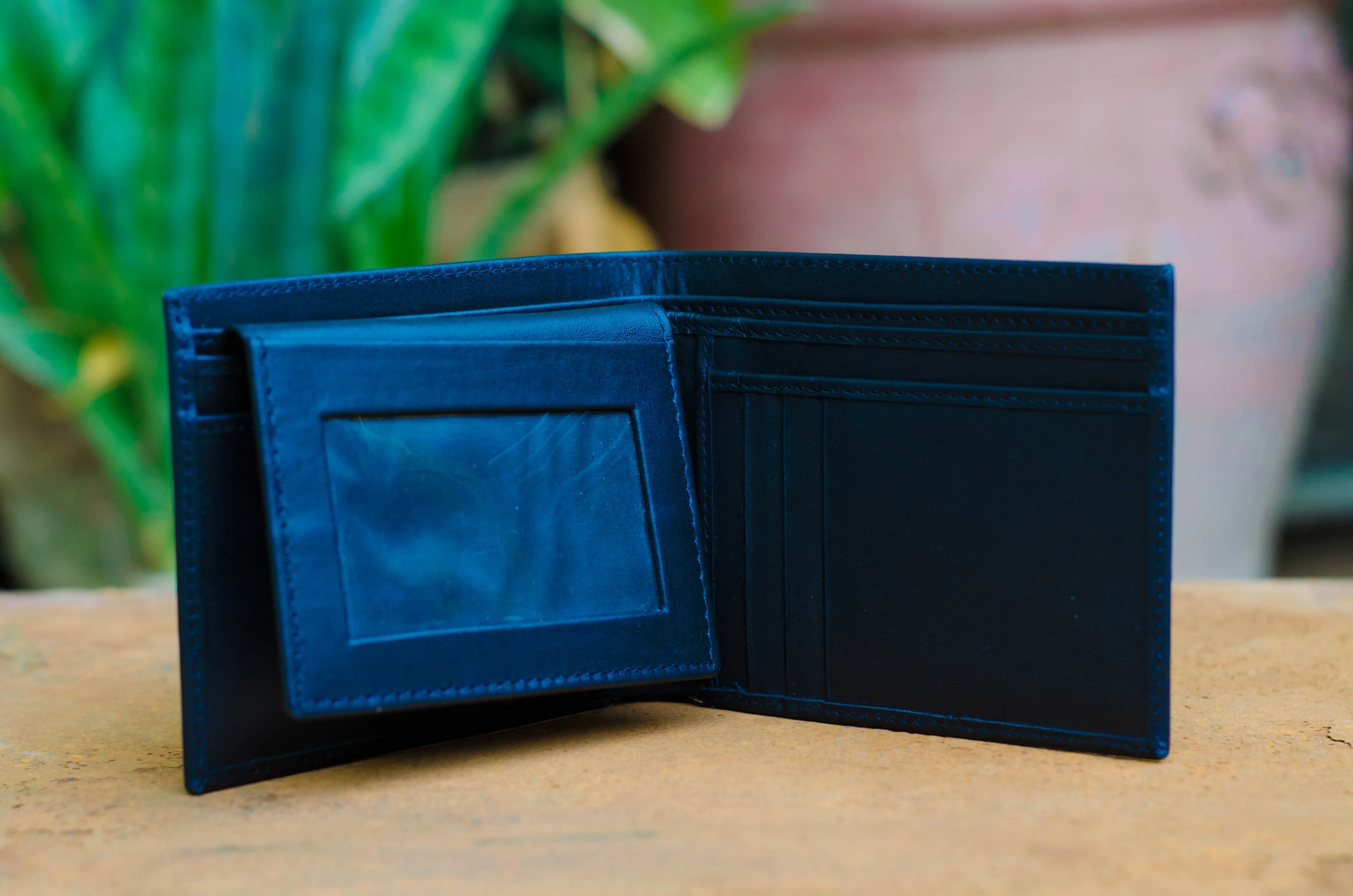 Black Soft Leather Wallet 2 piece