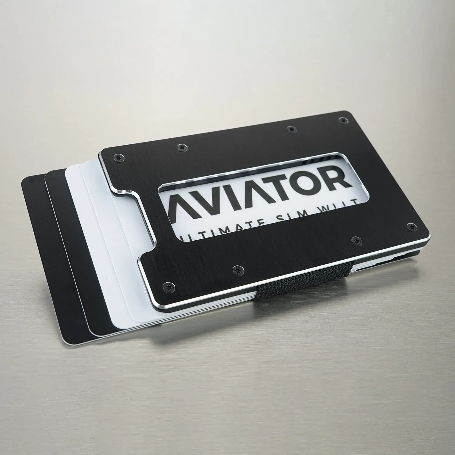 Brushed Black Aluminum Minimalist Wallet