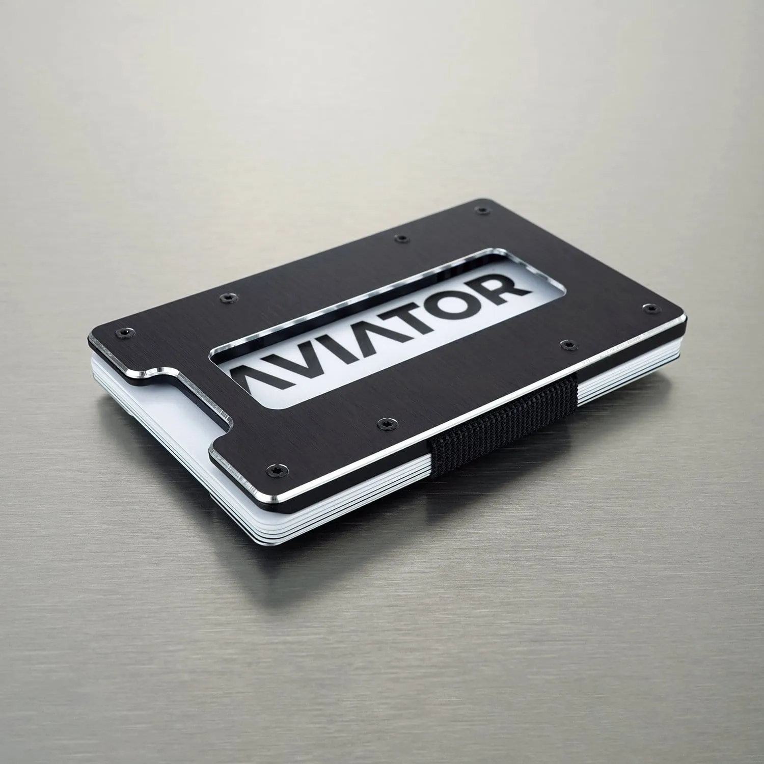 Brushed Black Aluminum Minimalist Wallet