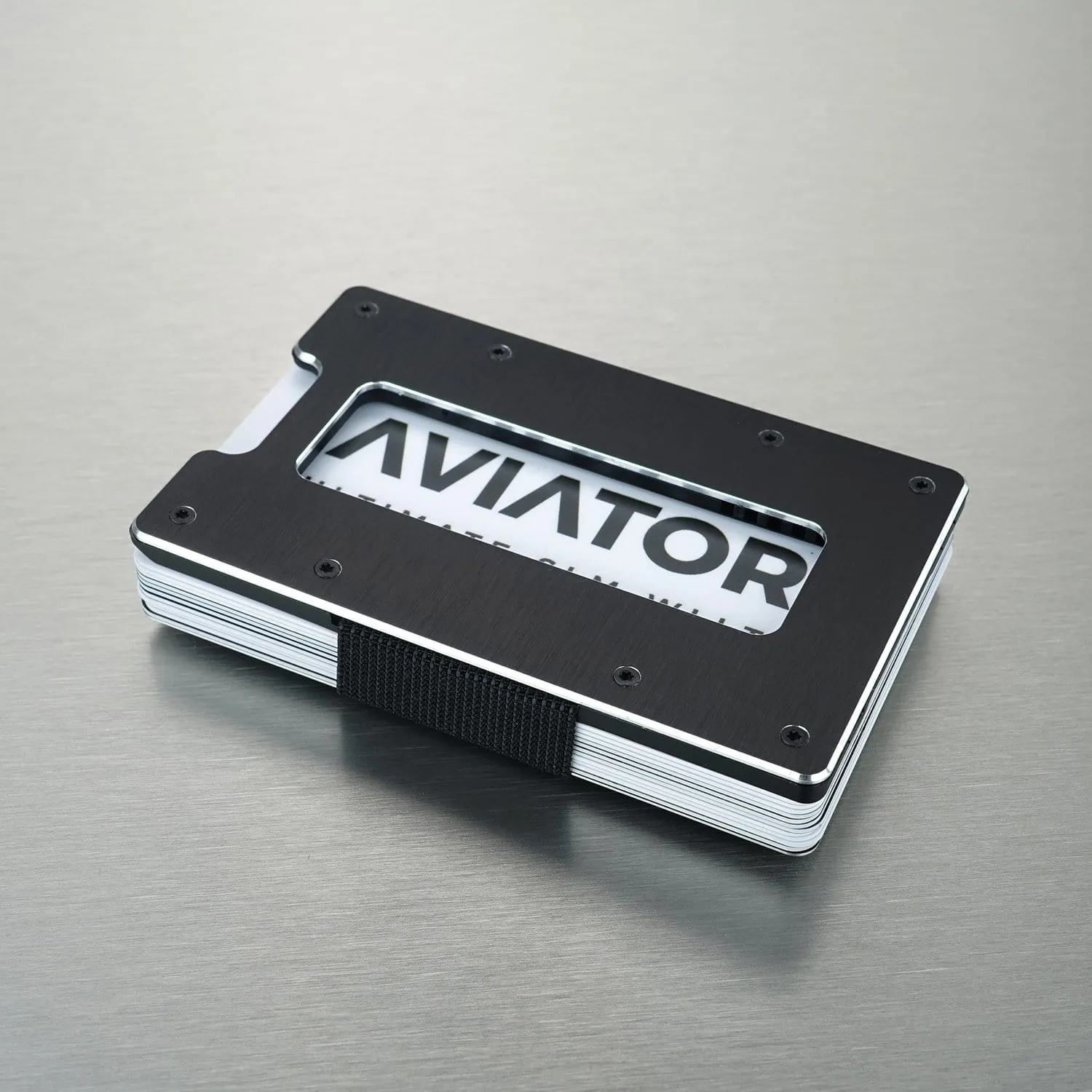 Brushed Black Aluminum Minimalist Wallet