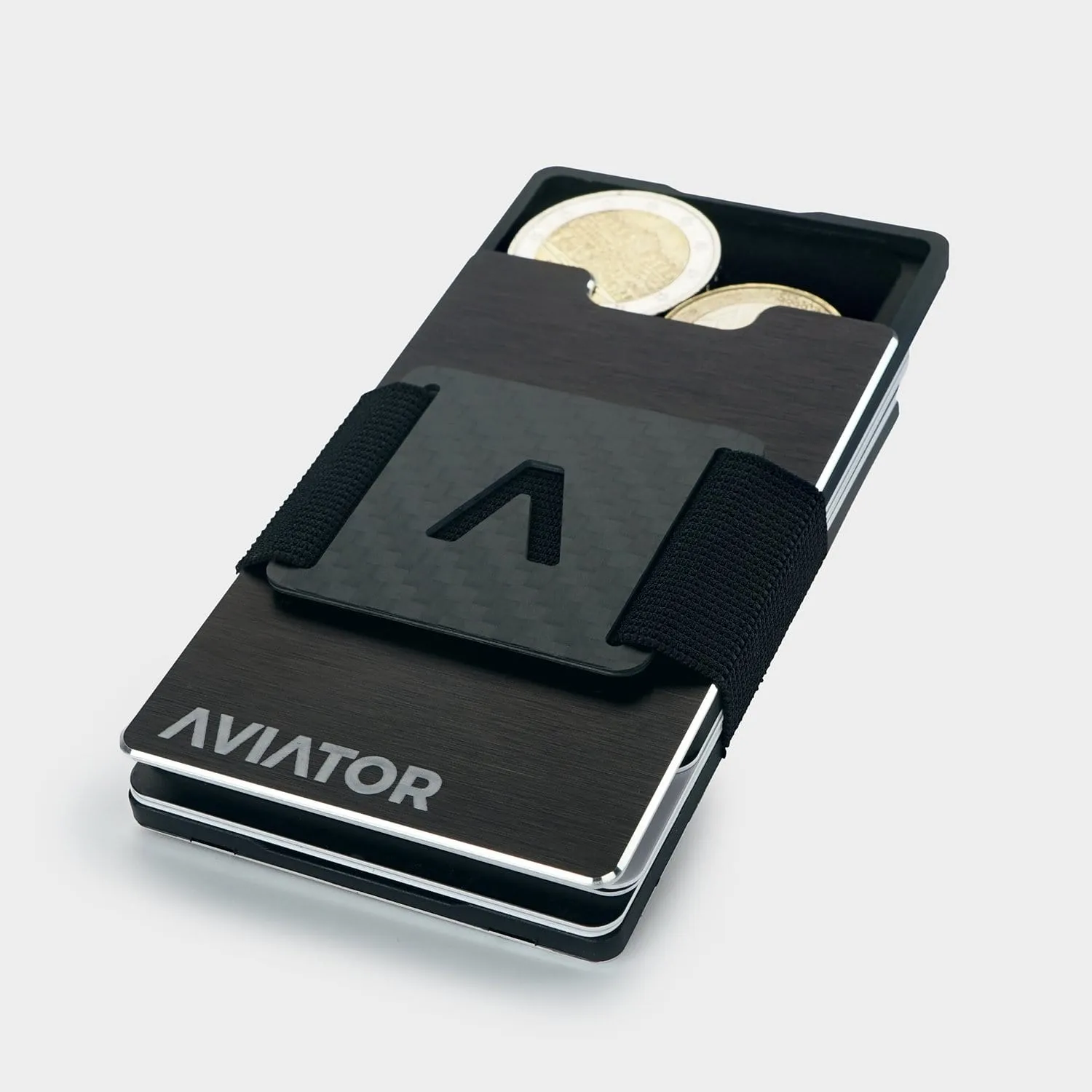 Brushed Black Aluminum Minimalist Wallet