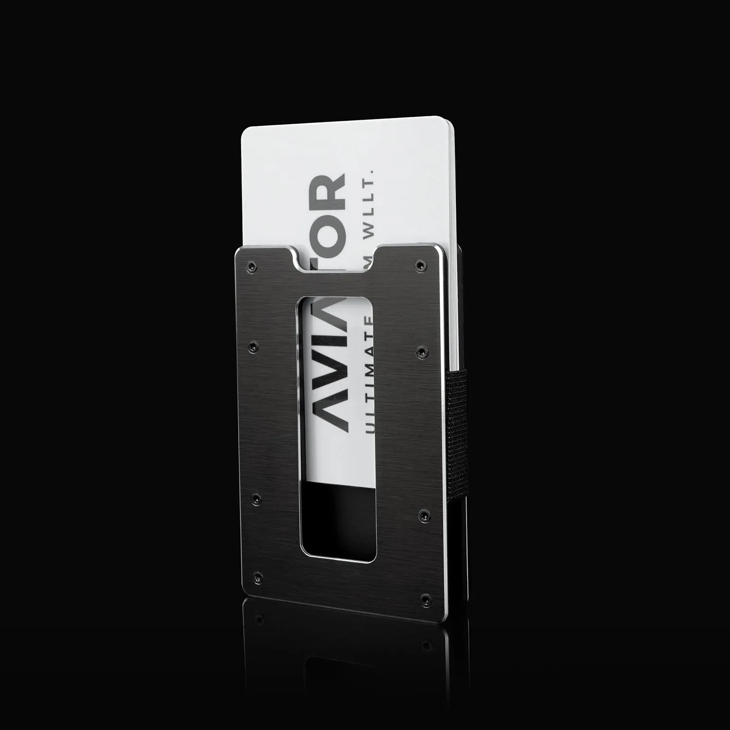 Brushed Black Aluminum Minimalist Wallet
