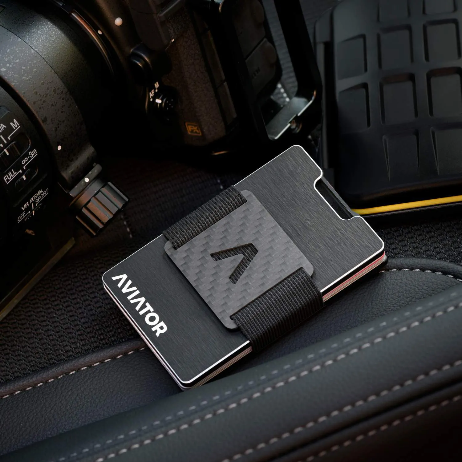 Brushed Black Aluminum Minimalist Wallet