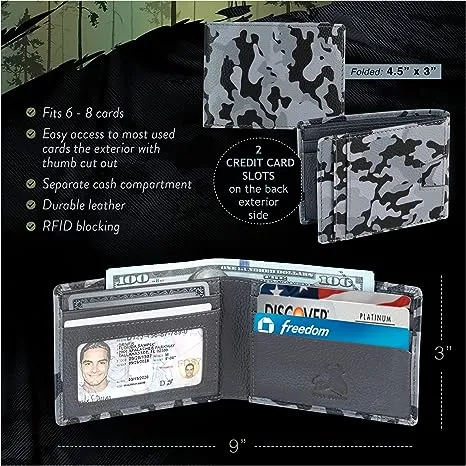 Camo Bifold Leather Wallet