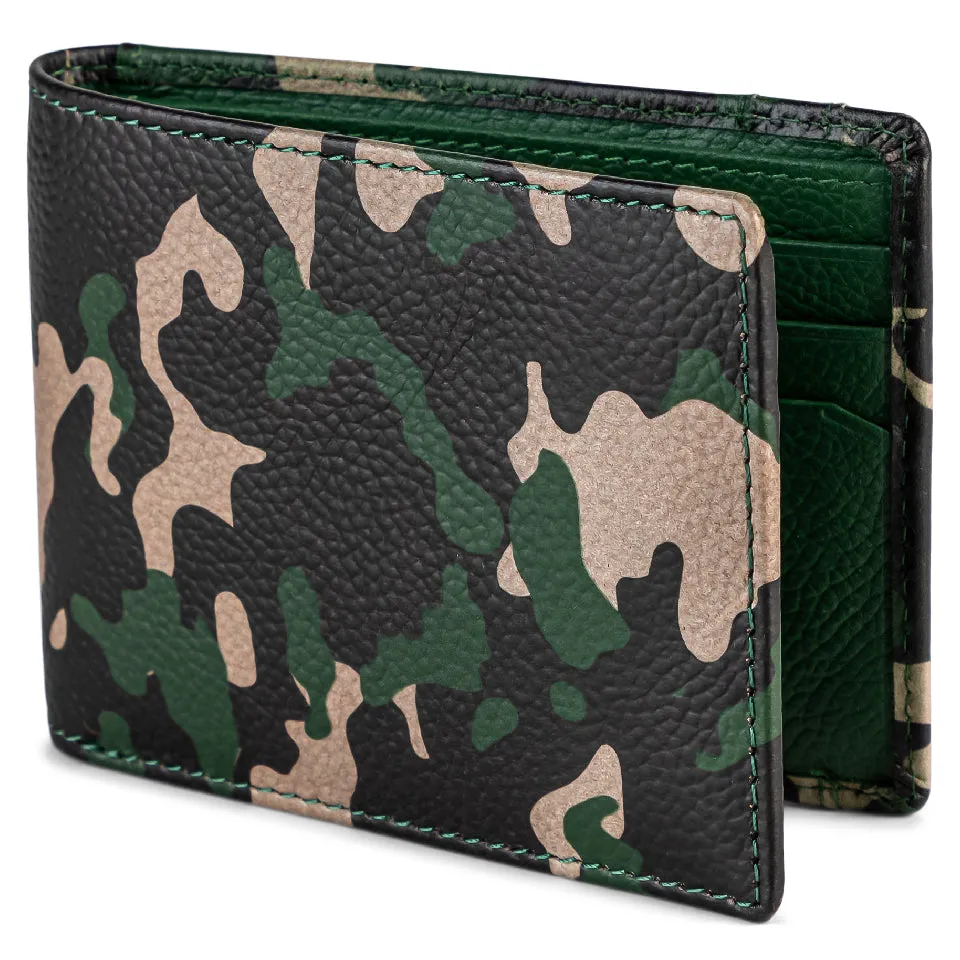 Camo Bifold Leather Wallet
