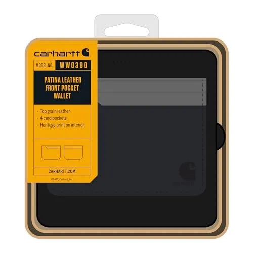 Carhartt B0000 Men's Rugged Patina Leather Wallets, Available in Multiple Styles and Colors