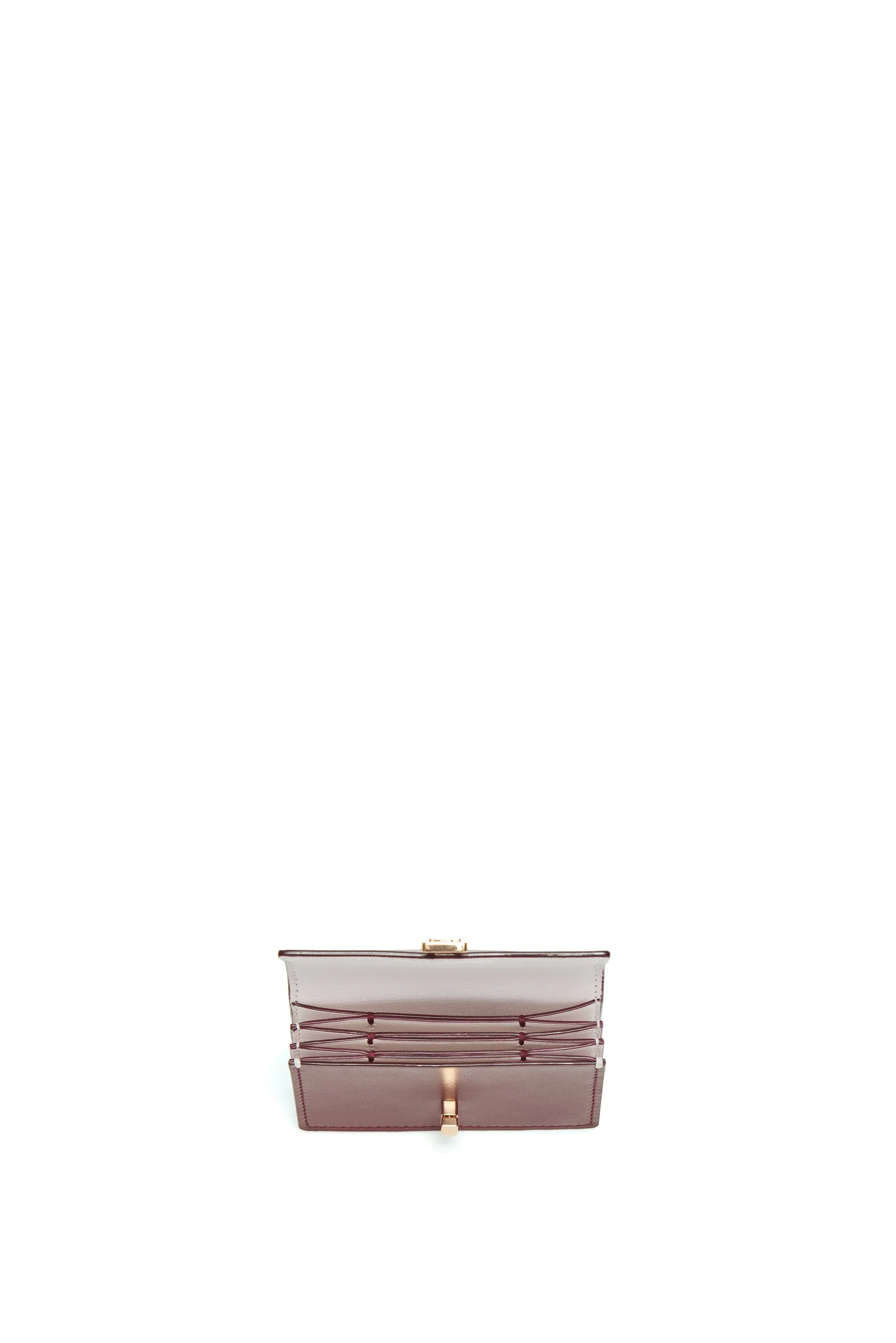 Concertina Card Wallet in Bordeaux & Pink Leather