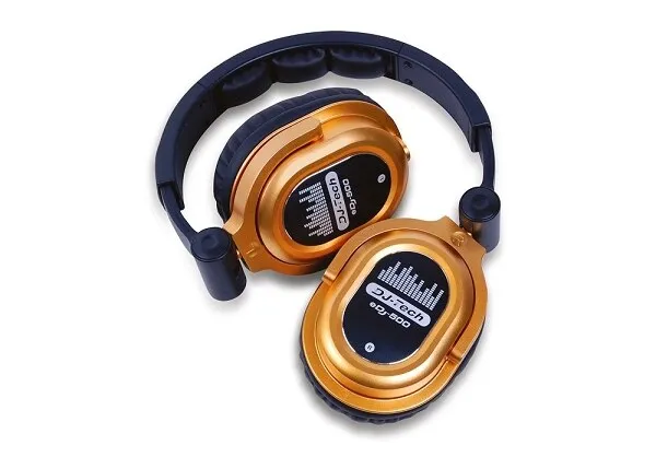 DJ-Tech eDJ-500 Professional Headphones - Gold
