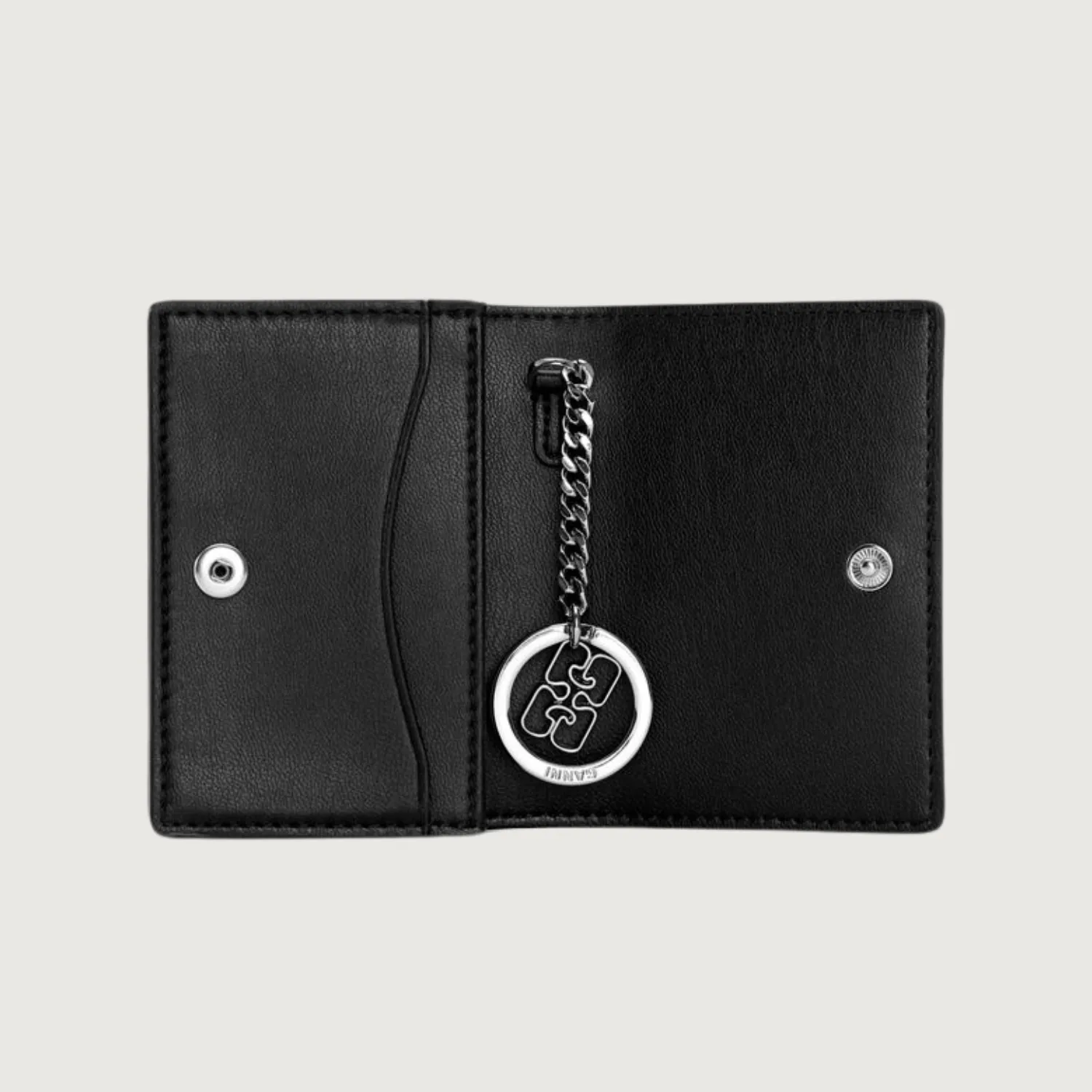 Ganni Bou Flap Card Holder Strass (Black)