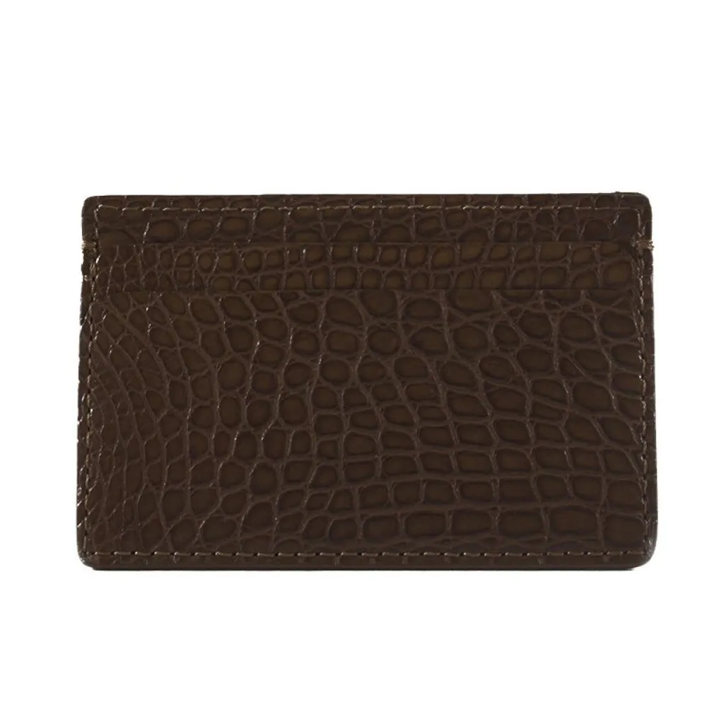 Genuine Matte Alligator 5-Pocket Card Case