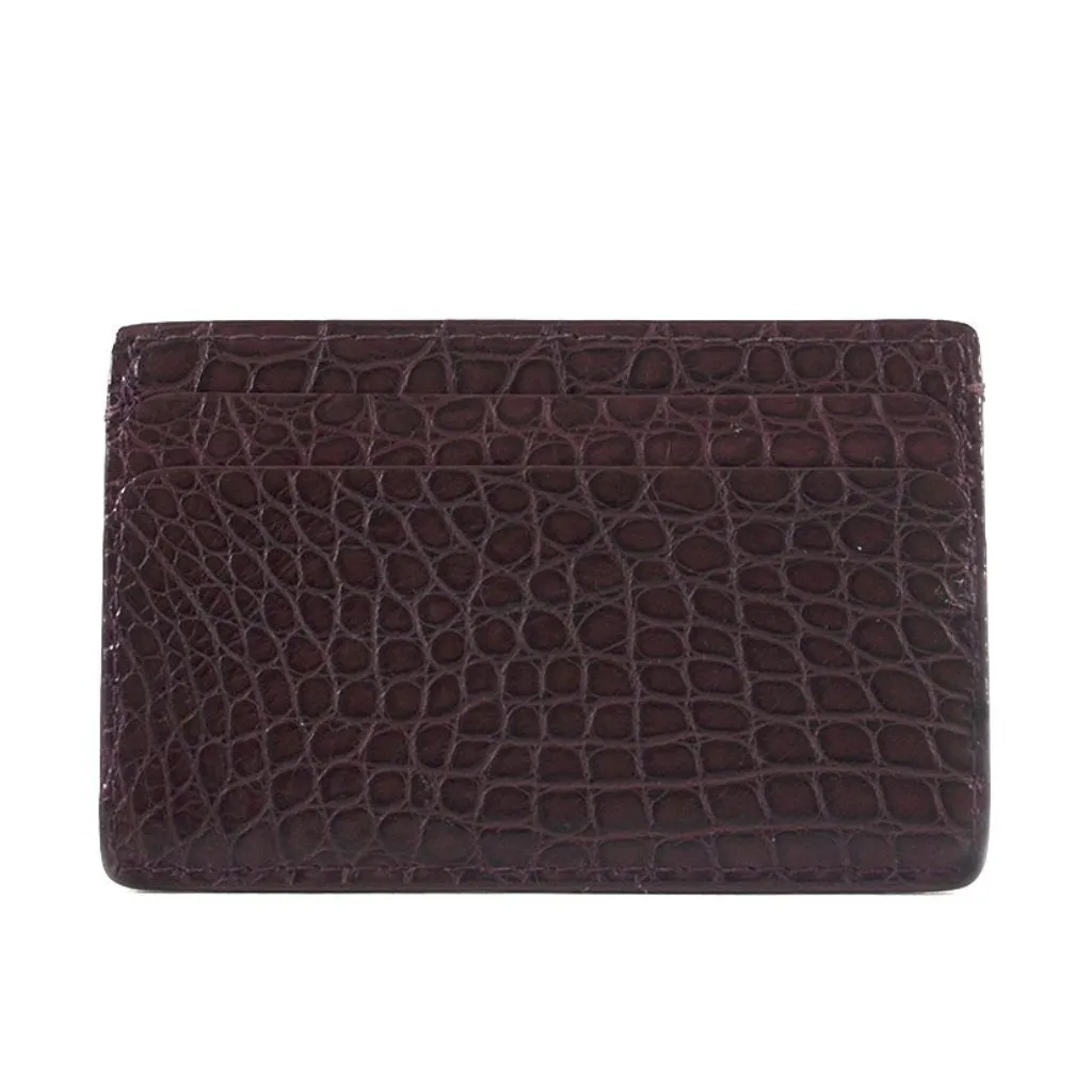 Genuine Matte Alligator 5-Pocket Card Case
