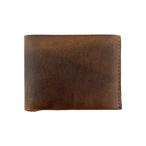 Hide & Drink, Leather Classic Wallet, Holds Up to 6 Cards Plus Flat Bills / Holder / Vintage / Travel / Pocket / Accessories, Handmade Includes 101 Year Warranty (Bourbon Brown)
