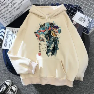 Higashikata Josuke JOJO's Bizarre Adventure Anime Inspired Casual Hoodies Oversized Hooded Jumper