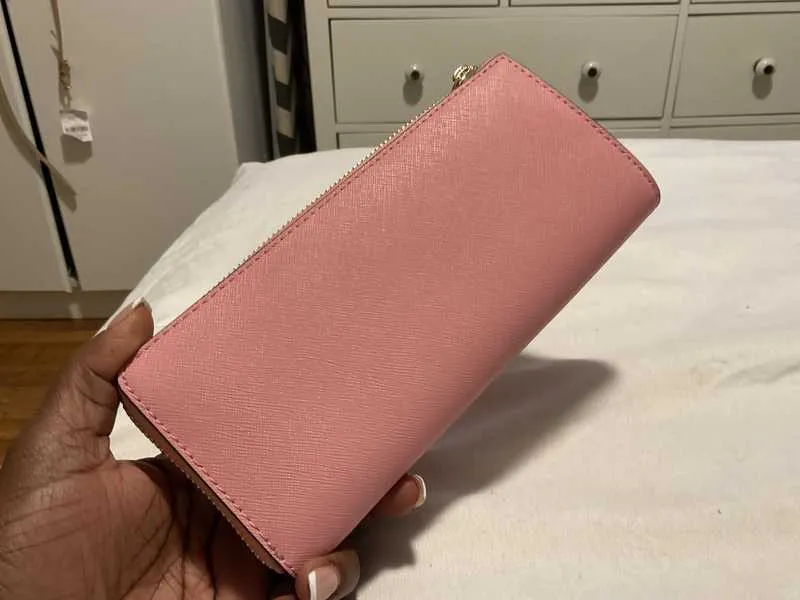 Jet Set Travel Large Saffiano Leather Quarter-Zip Wallet
