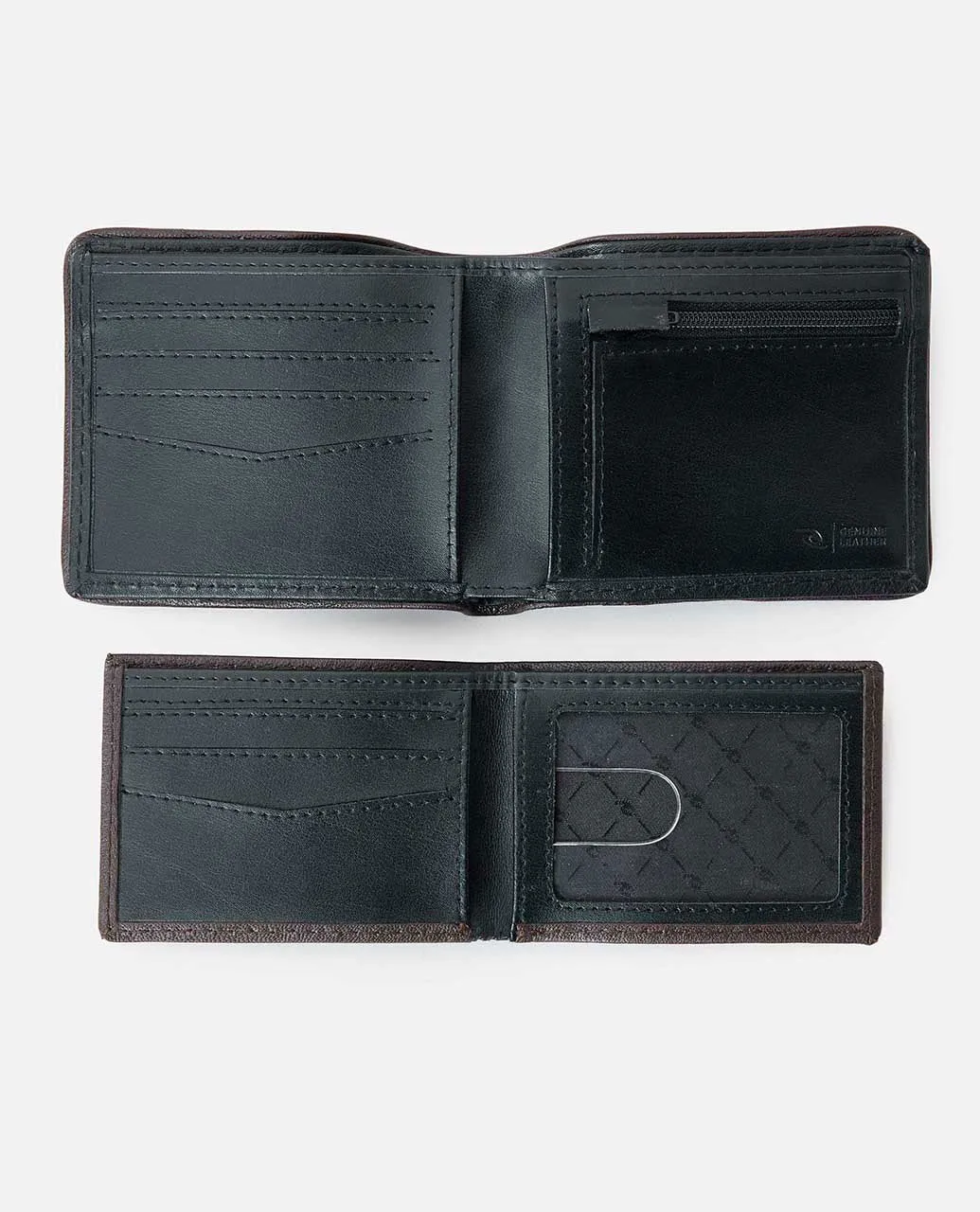 Layered RFID 2 In 1 Wallet - Black