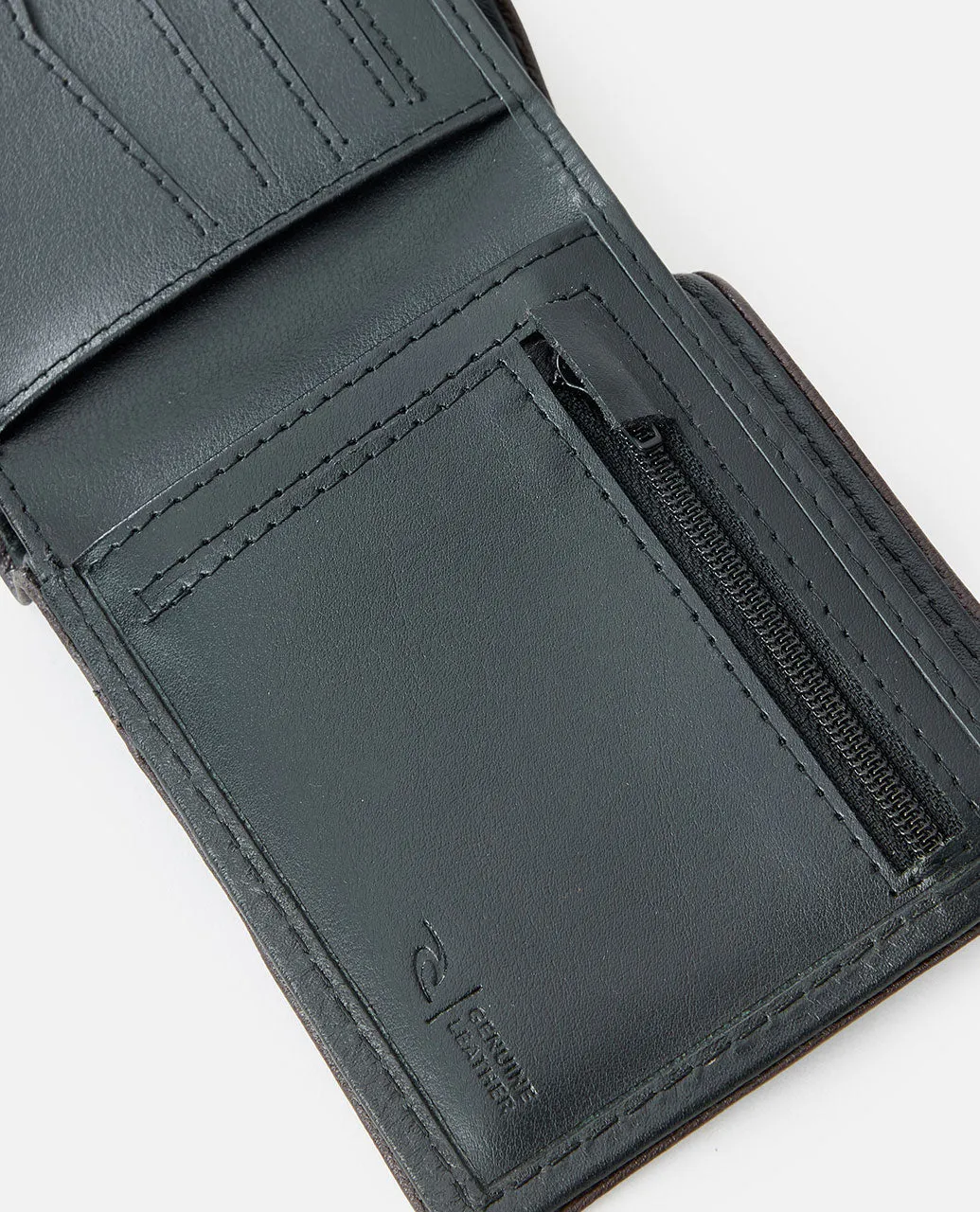 Layered RFID 2 In 1 Wallet - Black