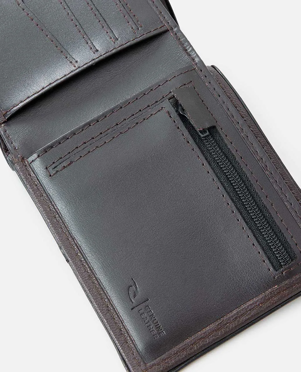 Layered RFID 2 In 1 Wallet - Brown