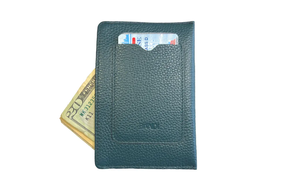 Leather Card/Money holder - Teal