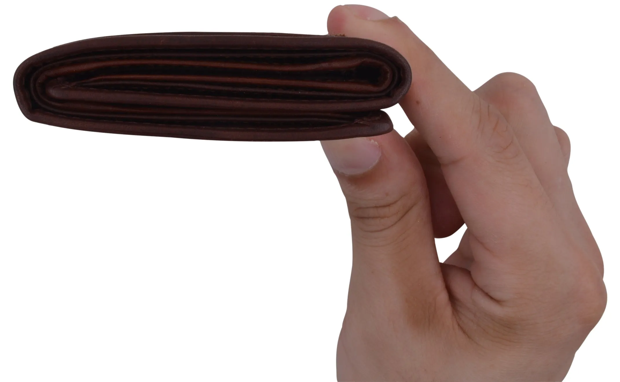 Men's Genuine Leather Slim Trifold Wallet With ID Window & Credit Card Pockets