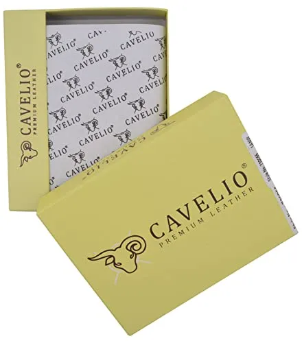 Men's Genuine Leather Slim Trifold Wallet With ID Window & Credit Card Pockets