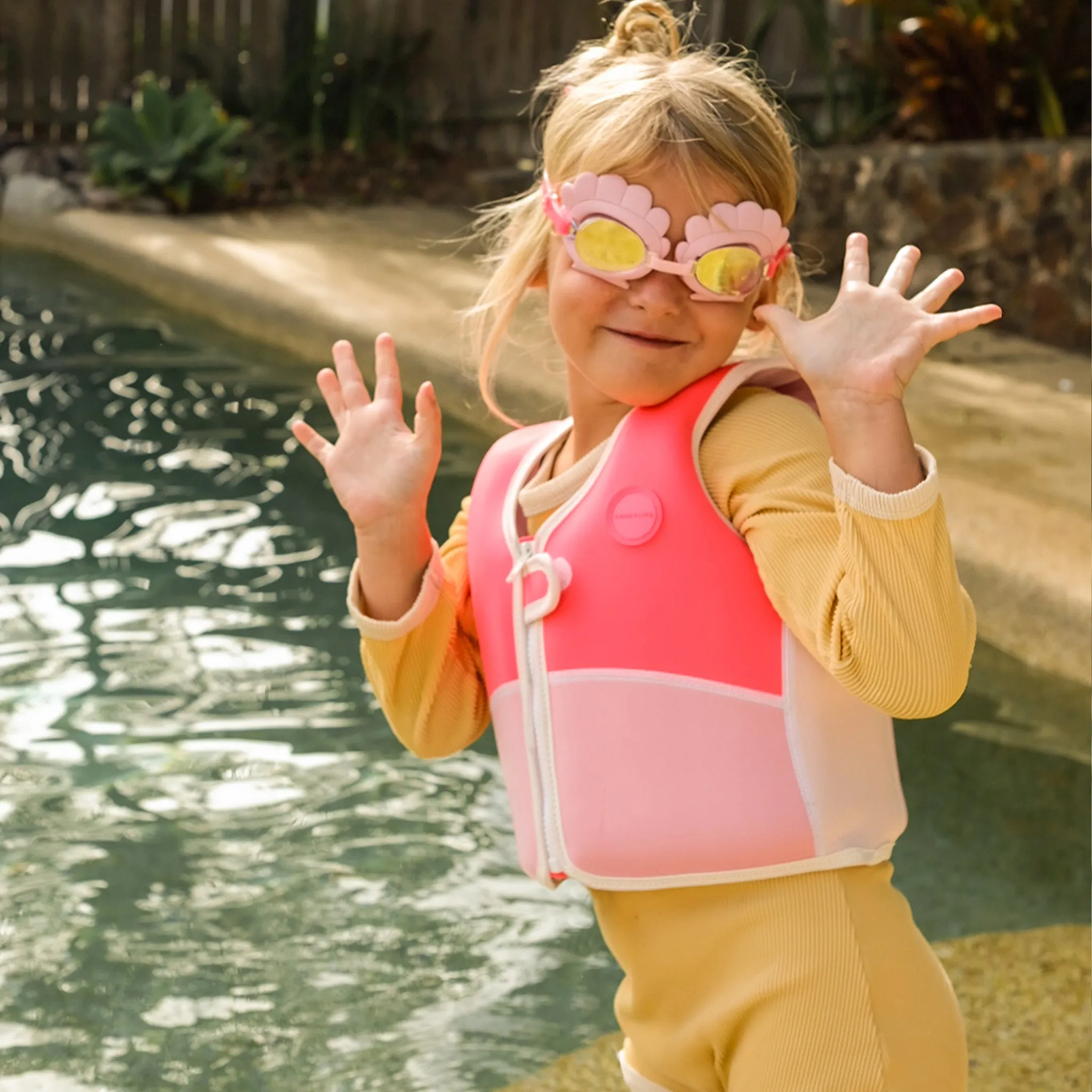Mini Swim Goggles | Melody the Mermaid Neon Strawberry