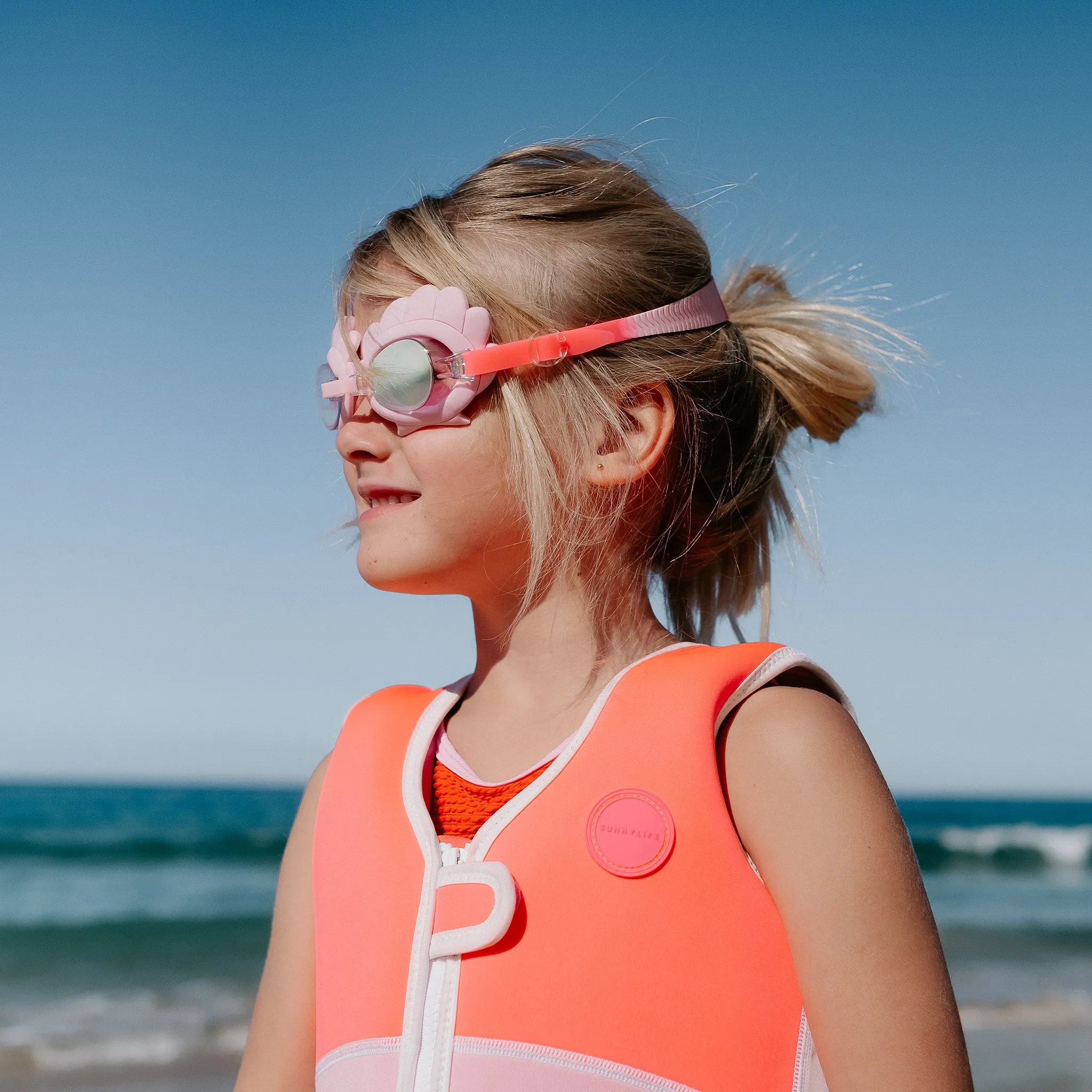 Mini Swim Goggles | Melody the Mermaid Neon Strawberry