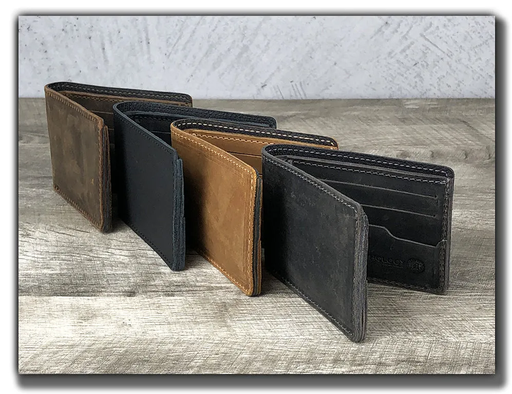 Minimalist Bi-Fold Wallet (With or Without Pick Holders) - Carbon Black