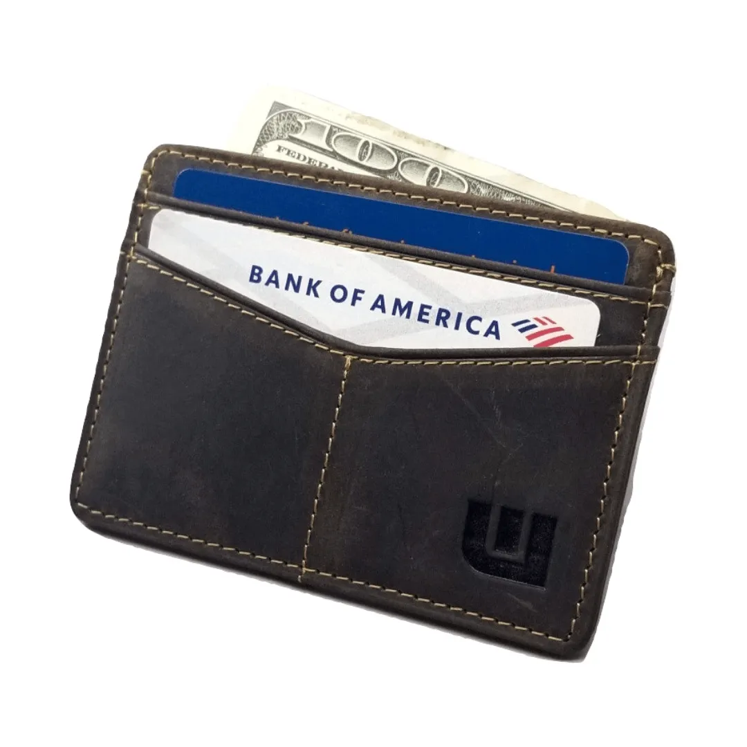 Minimalist ID Leather Wallet - Espresso H