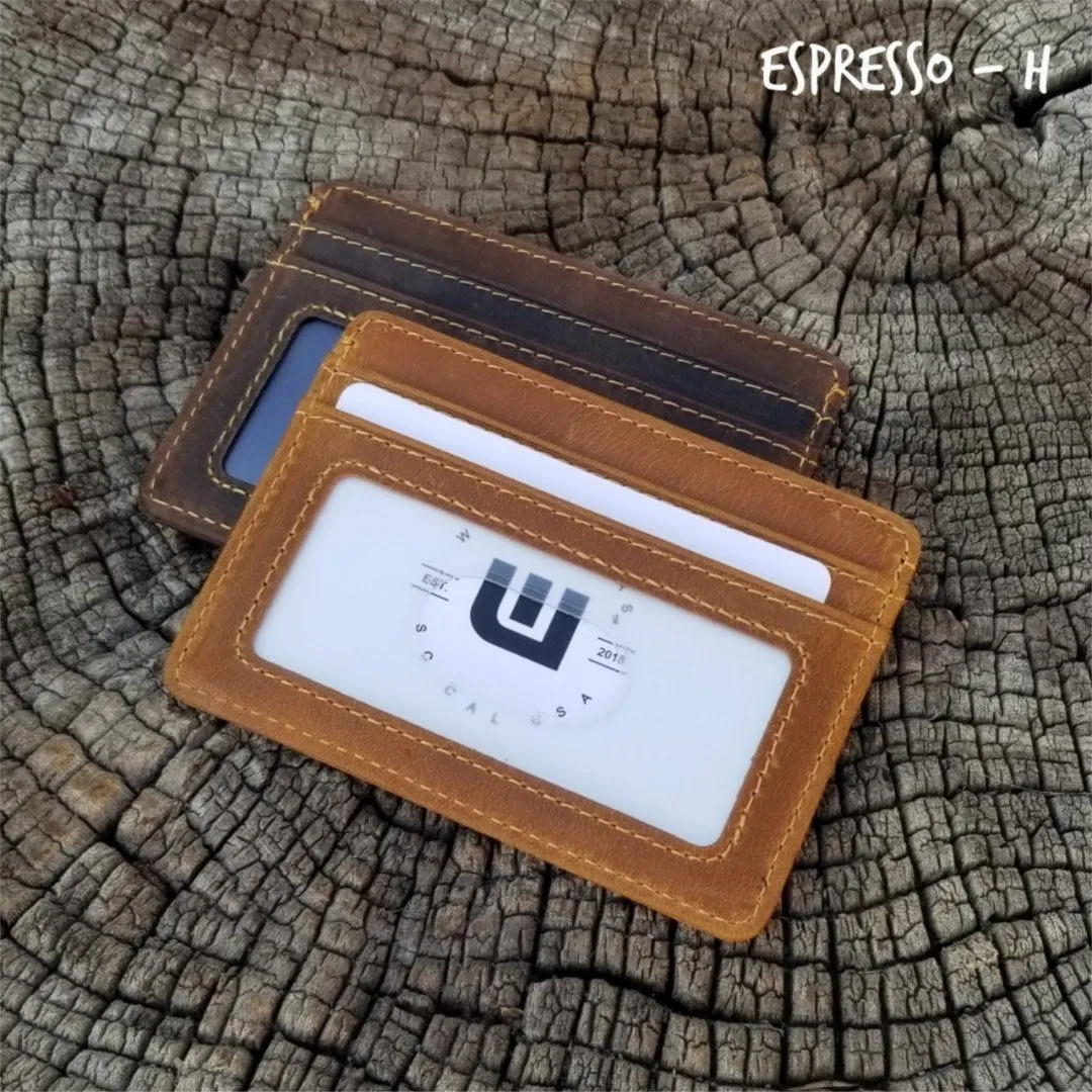 Minimalist ID Leather Wallet - Espresso H