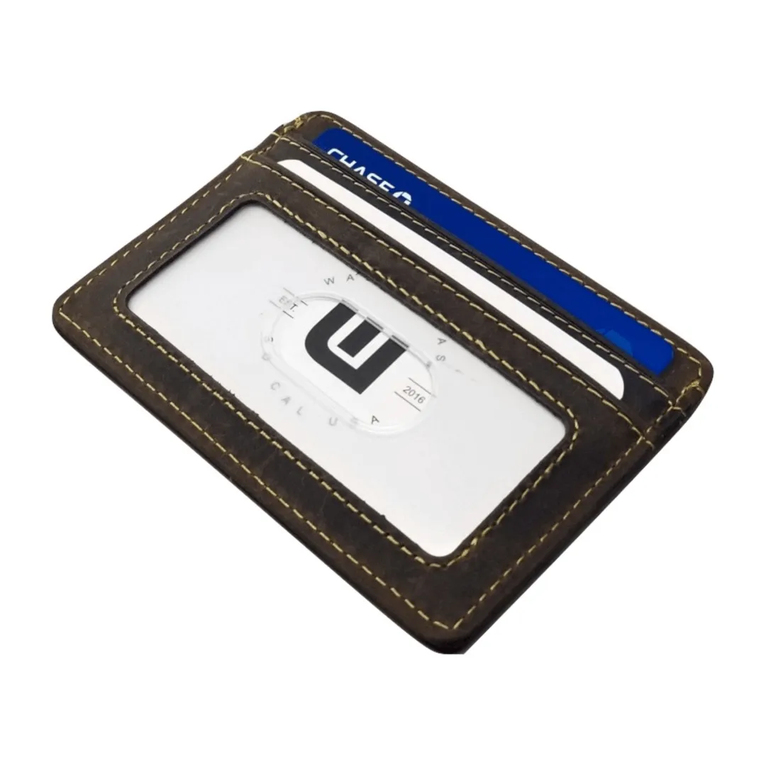 Minimalist ID Leather Wallet - Espresso H