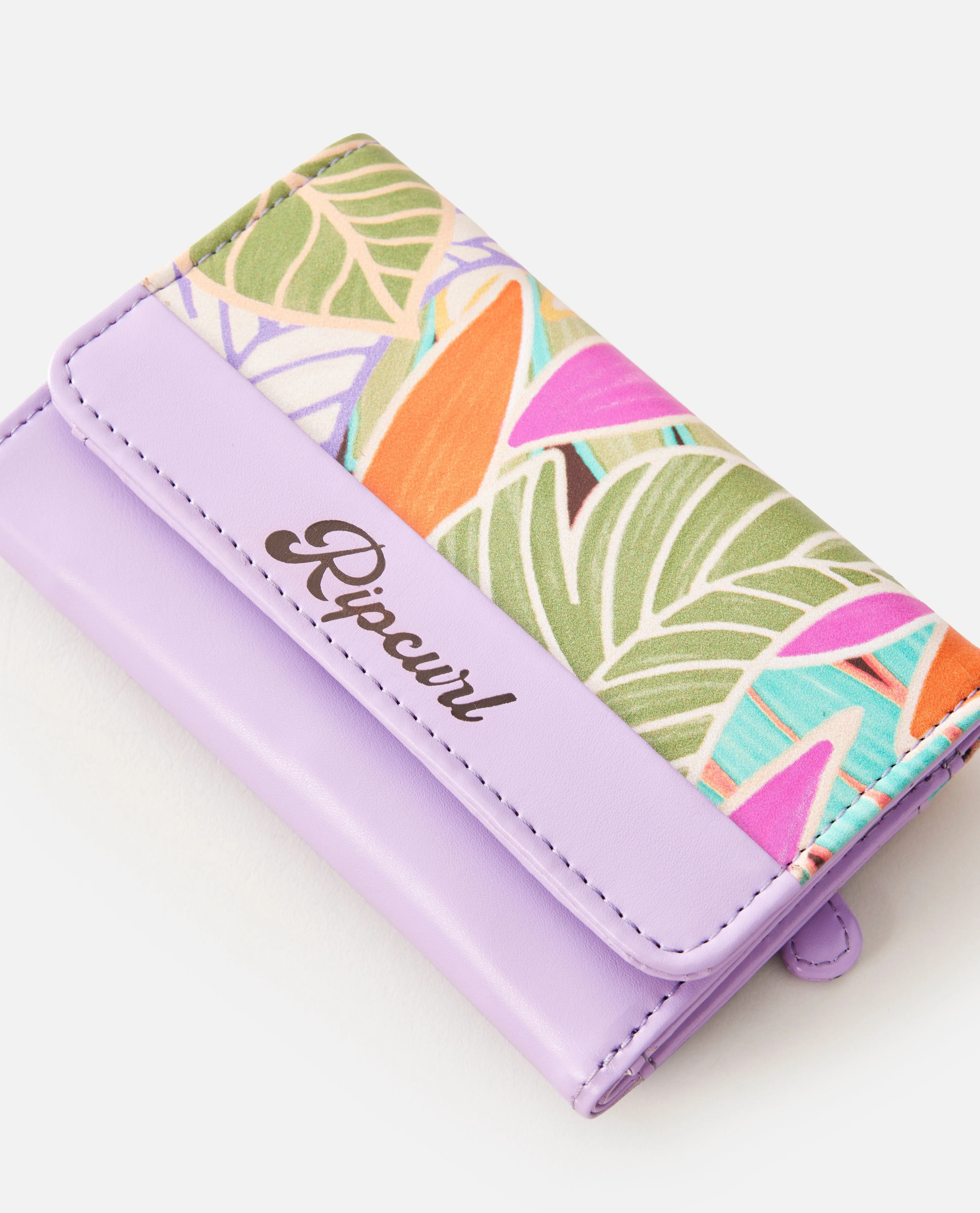 Mixed Floral Mid Sized Wallet - Lilac