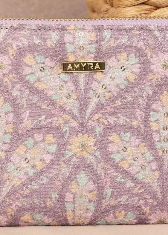 Nyra Embroidered Wallet Violet- AM-ZW-0824-0001