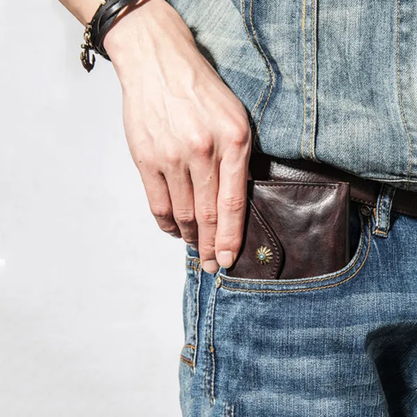Retro Leather Handmade Short Wallets
