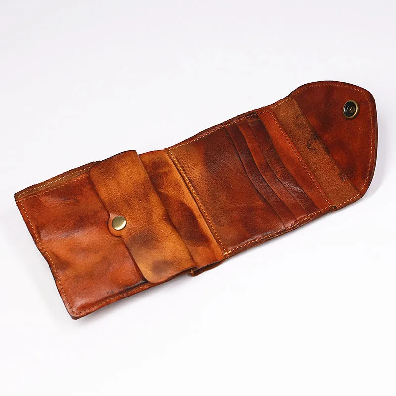 Retro Leather Handmade Short Wallets