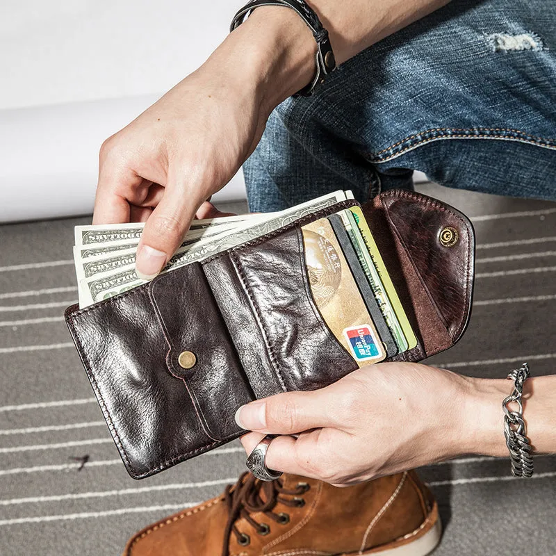 Retro Leather Handmade Short Wallets