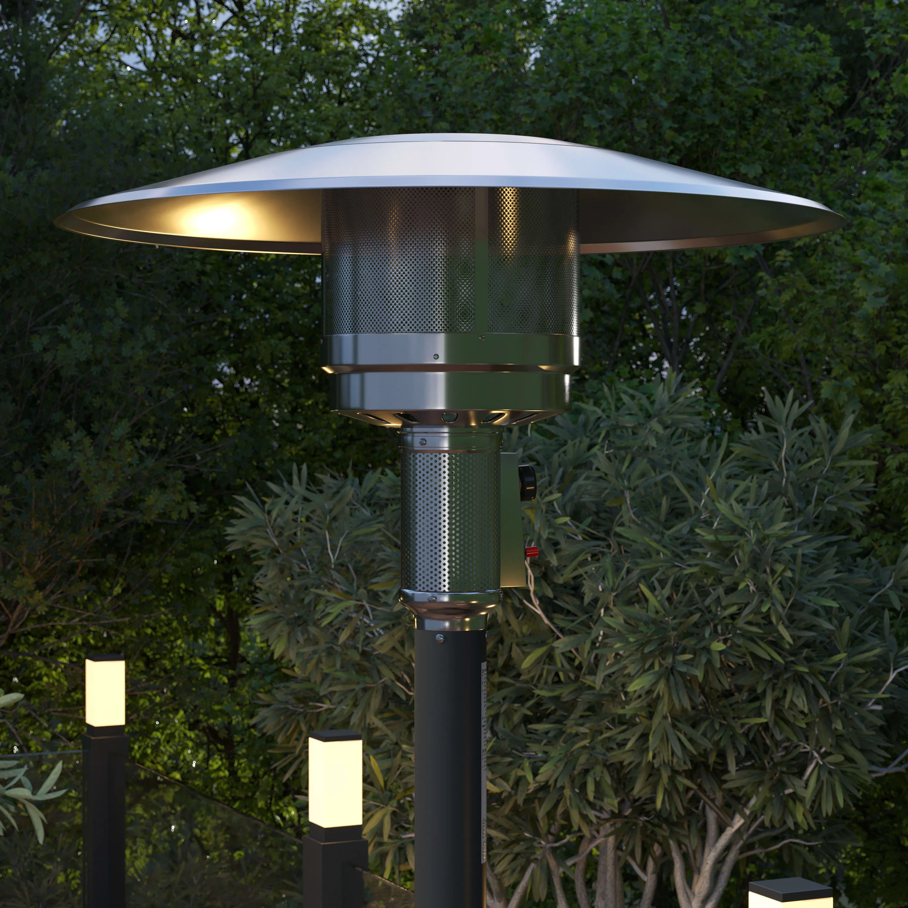 Sol Patio Outdoor Heating-Stainless Steel 40,000 BTU Propane Heater with Wheels for Commercial & Residential Use-7.5 Feet Tall