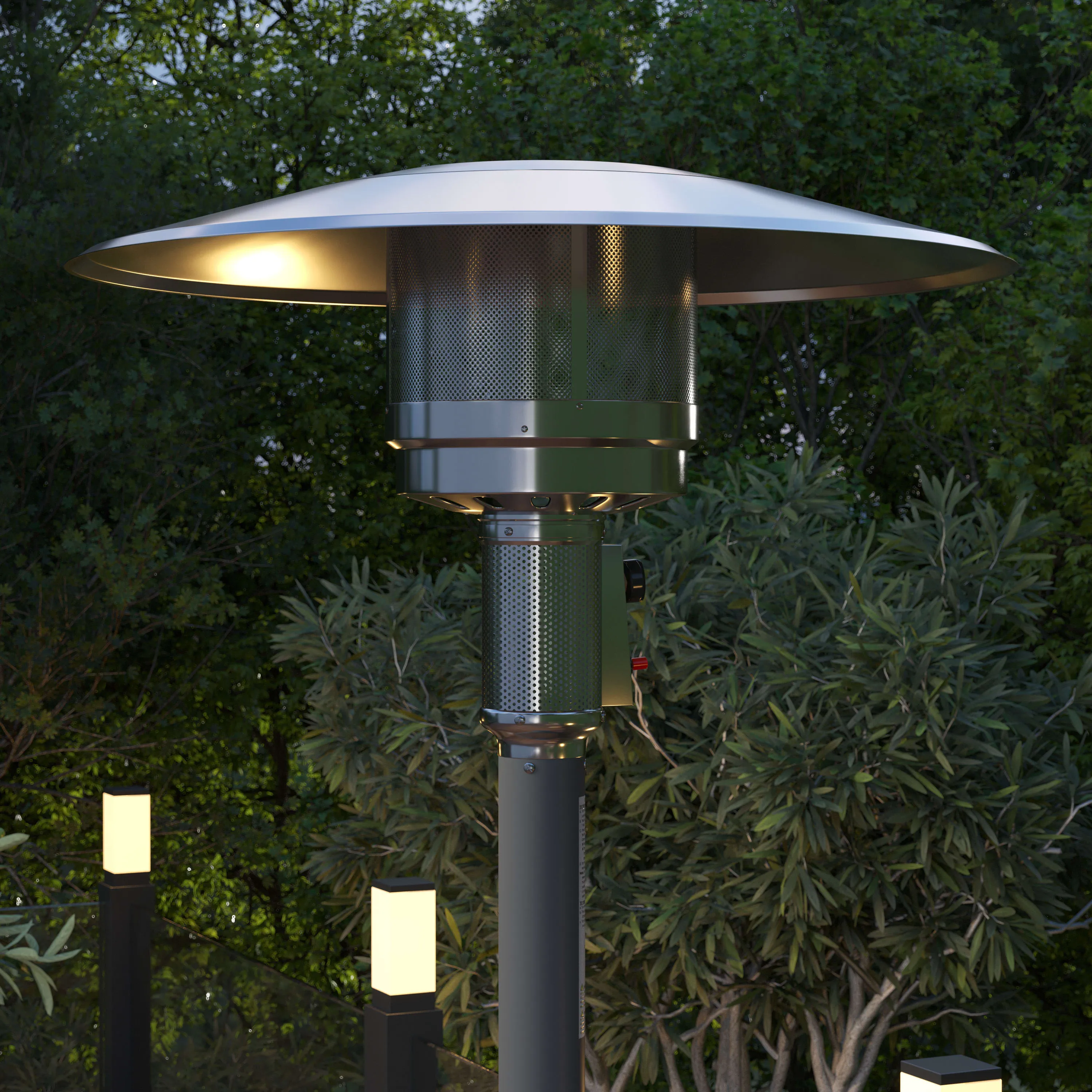 Sol Patio Outdoor Heating-Stainless Steel 40,000 BTU Propane Heater with Wheels for Commercial & Residential Use-7.5 Feet Tall