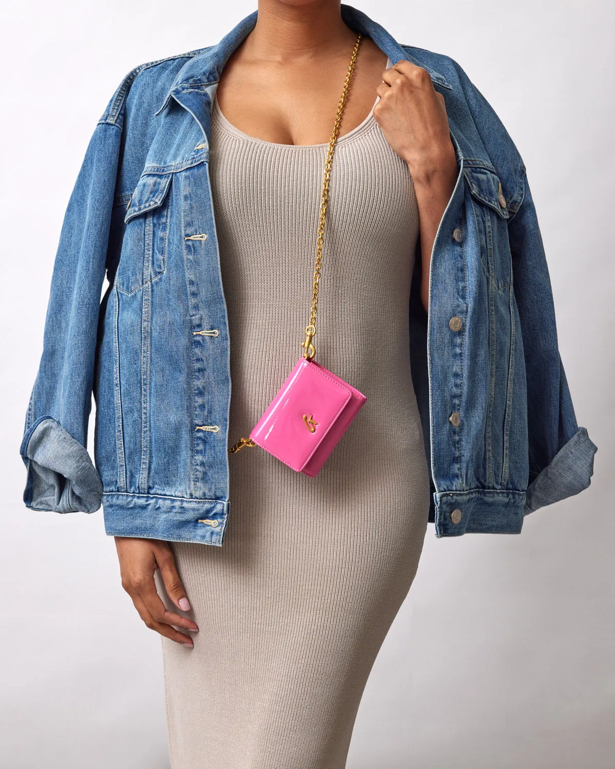 STANDARD MIRROR HOT PINK COMPACT WALLET