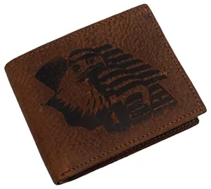 Swiss Marshall RFID Blocking Genuine Leather Men's Bifold Eagle USA Logo Wallet