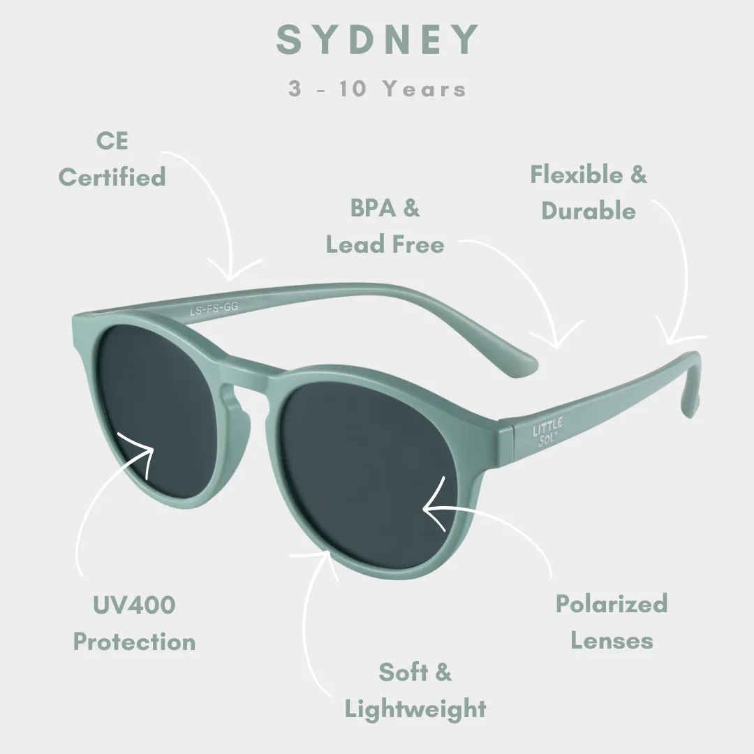 Sydney - Granite Green Kids Sunglasses