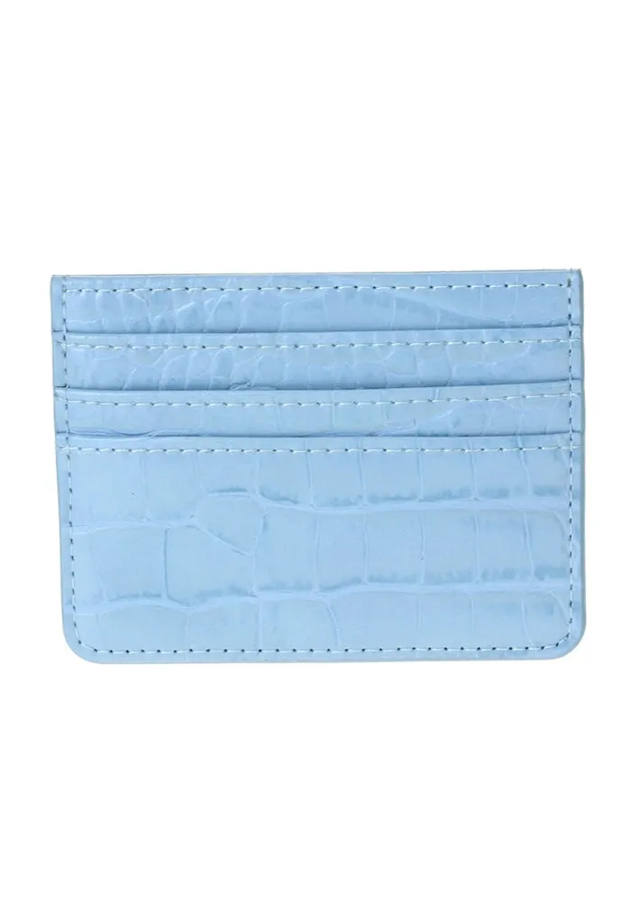 Tiara Crocodile Cardholder-Blue
